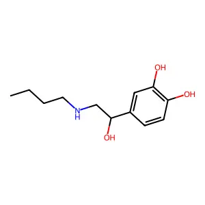 4-[2-(butylamino)-1-hydroxyethyl]benzene-1,2-diol structure