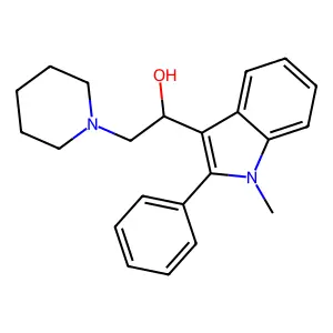 1-(1-methyl-2-phenylindol-3-yl)-2-piperidin-1-ylethanol structure