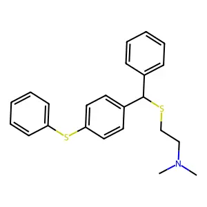 N,N-dimethyl-2-[phenyl-(4-phenylsulfanylphenyl)methyl]sulfanylethanamine structure