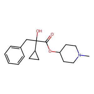 (1-methylpiperidin-4-yl) 2-cyclopropyl-2-hydroxy-3-phenylpropanoate structure