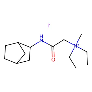 [2-(2-bicyclo[2.2.1]heptanylamino)-2-oxoethyl]-diethyl-methylazanium iodide structure