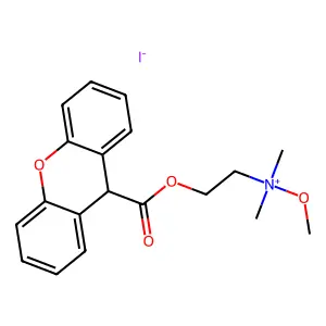 methoxy-dimethyl-[2-(9H-xanthene-9-carbonyloxy)ethyl]azanium iodide structure