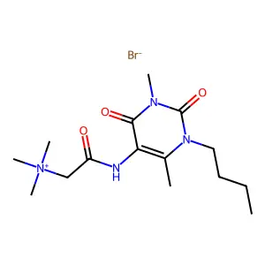 [2-[(1-butyl-3,6-dimethyl-2,4-dioxopyrimidin-5-yl)amino]-2-oxoethyl]-trimethylazanium bromide structure
