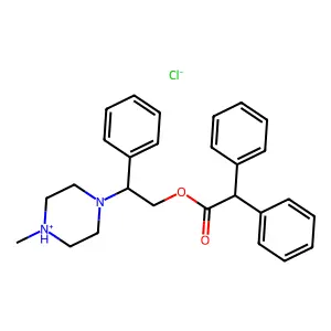 [2-(4-methylpiperazin-4-ium-1-yl)-2-phenylethyl] 2,2-diphenylacetate chloride structure