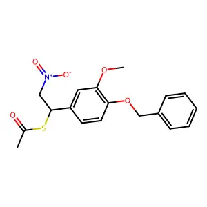 Thioacetic acid, S-(alpha-nitromethyl-4-benzyloxy-3-methoxybenzyl) ester structure