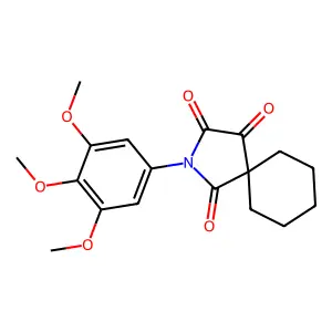 2-AZASPIRO(4,5)DECANE-1,3,4-TRIONE, 2-(3',4',5'-TRIMETHOXYPHENYL)- structure