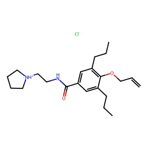 4-Allyloxy-3,5-dipropyl-N-(2-(1-pyrrolidinyl)ethyl)benzamide hydrochloride structure