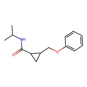 cis-(1R,2R)-2-(phenoxymethyl)-N-propan-2-ylcyclopropane-1-carboxamide structure