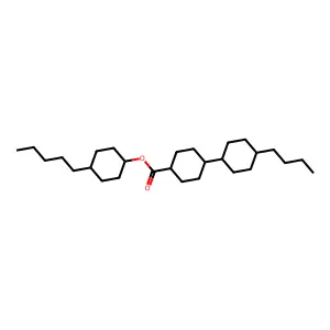 [1,1'-Bicyclohexyl]-4-carboxylic acid, 4'-butyl-, 4-pentylcyclohexyl ester structure