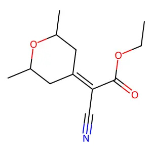 ethyl 2-cyano-2-(2,6-dimethyloxan-4-ylidene)acetate structure