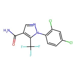 1-(2,4-dichlorophenyl)-5-(trifluoromethyl)pyrazole-4-carboxamide structure