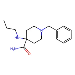 1-Benzyl-4-(propylamino)piperidine-4-carboxamide structure