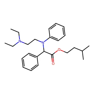 3-methylbutyl 2-[N-[2-(diethylamino)ethyl]anilino]-2-phenylacetate structure