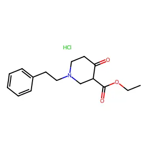 ethyl 4-oxo-1-(2-phenylethyl)piperidine-3-carboxylatehydrochloride structure