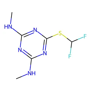 1,3,5-Triazine-2,4-diamine, 6-((difluoromethyl)thio)-N,N'-dimethyl- structure