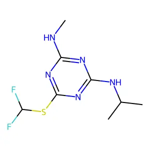 1,3,5-Triazine-2,4-diamine, 6-((difluoromethyl)thio)-N-methyl-N'-(1-methylethyl)- structure