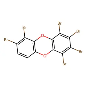 1,2,3,4,6,7-hexabromo-dibenzo-dioxin structure