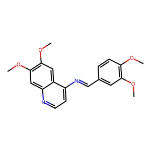 1-(3,4-dimethoxyphenyl)-N-(6,7-dimethoxyquinolin-4-yl)methanimine structure