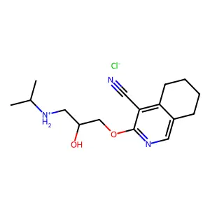[3-[(4-cyano-5,6,7,8-tetrahydroisoquinolin-3-yl)oxy]-2-hydroxypropyl]-propan-2-ylazanium chloride structure