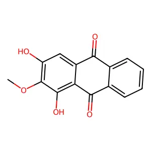 1,3-dihydroxy-2-methoxyanthracene-9,10-dione structure