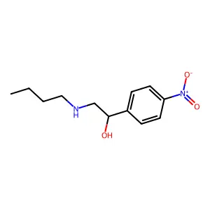2-(butylamino)-1-(4-nitrophenyl)ethanol structure