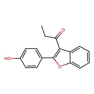 1-[2-(4-hydroxyphenyl)-1-benzofuran-3-yl]propan-1-one structure