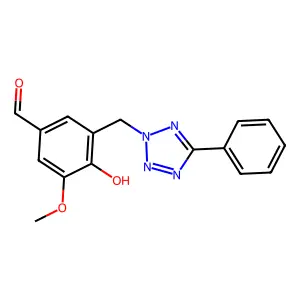 4-hydroxy-3-methoxy-5-[(5-phenyltetrazol-2-yl)methyl]benzaldehyde structure