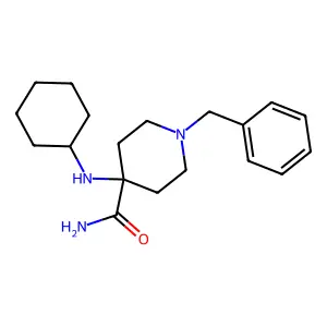1-Benzyl-4-(cyclohexylamino)piperidine-4-carboxamide structure
