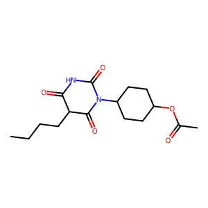 [4-(5-butyl-2,4,6-trioxo-1,3-diazinan-1-yl)cyclohexyl] acetate structure