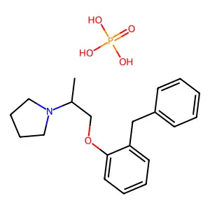1-((1-(2-Benzylphenoxy)methyl)ethyl)pyrrolidine hydrogen phosphate structure
