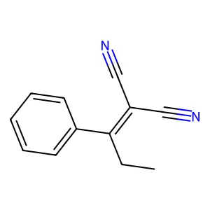 2-(1-phenylpropylidene)propanedinitrile structure