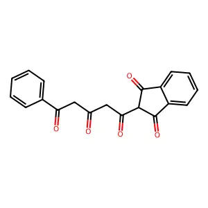 1-(1,3-dioxoinden-2-yl)-5-phenylpentane-1,3,5-trione structure