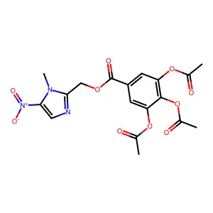 (1-Methyl-5-nitro-1H-imidazol-2-yl)methyl 3,4,5-tris(acetyloxy)benzoate structure