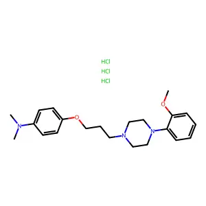 Benzenamine, N,N-dimethyl-4-(3-(4-(2-methoxyphenyl)-1-piperazinyl)propoxy)-, trihydrochloride structure