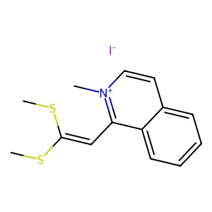 Isoquinolinium, 1-(2,2-bis(methylthio)ethenyl)-2-methyl-, iodide structure