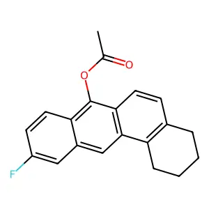 (10-fluoro-1,2,3,4-tetrahydrobenzo[a]anthracen-7-yl) acetate structure