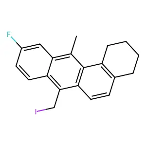 10-fluoro-7-(iodomethyl)-12-methyl-1,2,3,4-tetrahydrobenzo[a]anthracene structure