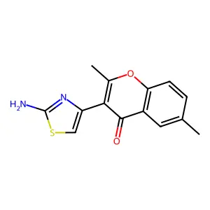 3-(2-amino-1,3-thiazol-4-yl)-2,6-dimethylchromen-4-one structure