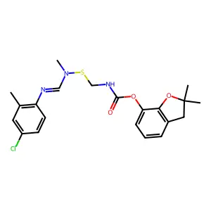 (2,2-dimethyl-3H-1-benzofuran-7-yl) N-[[(4-chloro-2-methylphenyl)iminomethyl-methylamino]sulfanylmethyl]carbamate structure