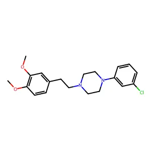 Piperazine, 1-(m-chlorophenyl)-4-(3,4-dimethoxyphenethyl)- structure