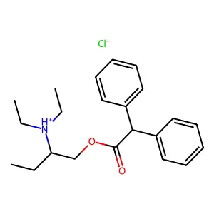 1-(2,2-diphenylacetyl)oxybutan-2-yl-diethylazanium chloride structure