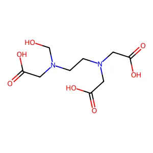 N-Hydroxymethylethylenediaminetriacetic acid structure