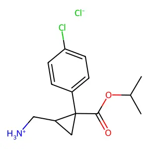 [(1S,2R)-2-(4-chlorophenyl)-2-propan-2-yloxycarbonylcyclopropyl]methylazanium chloride structure