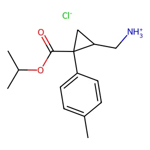 [(1S,2R)-2-(4-methylphenyl)-2-propan-2-yloxycarbonylcyclopropyl]methylazanium chloride structure