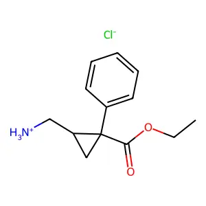 [(1R,2R)-2-ethoxycarbonyl-2-phenylcyclopropyl]methylazanium chloride structure