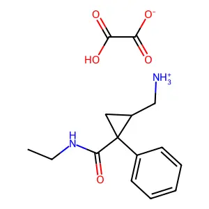 [(1S,2R)-2-(ethylcarbamoyl)-2-phenylcyclopropyl]methylazanium2-hydroxy-2-oxoacetate structure