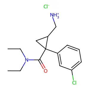 [(1S,2R)-2-(3-chlorophenyl)-2-(diethylcarbamoyl)cyclopropyl]methylazanium chloride structure