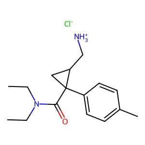 [(1S,2R)-2-(diethylcarbamoyl)-2-(4-methylphenyl)cyclopropyl]methylazanium chloride structure