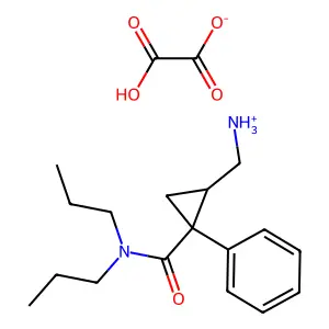 [(1S,2R)-2-(dipropylcarbamoyl)-2-phenylcyclopropyl]methylazanium2-hydroxy-2-oxoacetate structure