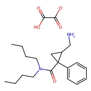 [(1S,2R)-2-(dibutylcarbamoyl)-2-phenylcyclopropyl]methylazanium2-hydroxy-2-oxoacetate structure